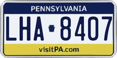 PA license plate LHA8407