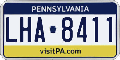 PA license plate LHA8411