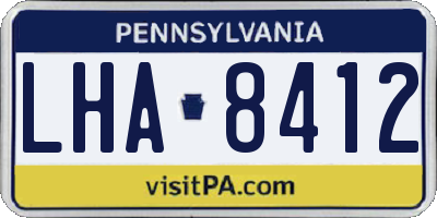 PA license plate LHA8412