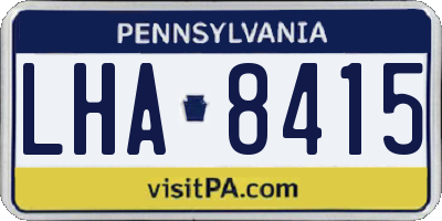 PA license plate LHA8415