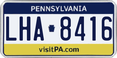 PA license plate LHA8416