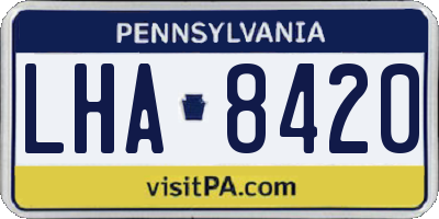 PA license plate LHA8420