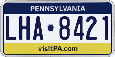 PA license plate LHA8421