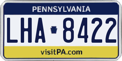 PA license plate LHA8422