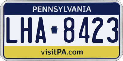 PA license plate LHA8423