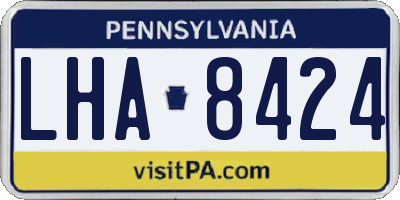 PA license plate LHA8424