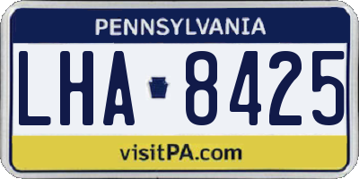 PA license plate LHA8425