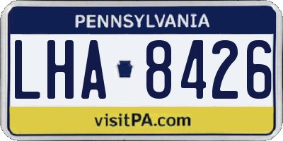 PA license plate LHA8426