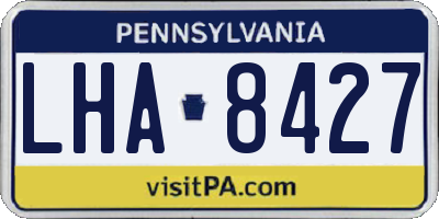 PA license plate LHA8427