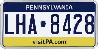 PA license plate LHA8428