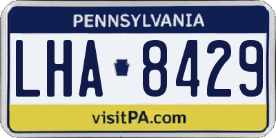 PA license plate LHA8429