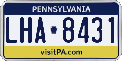 PA license plate LHA8431