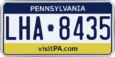 PA license plate LHA8435
