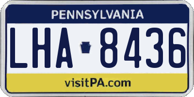 PA license plate LHA8436