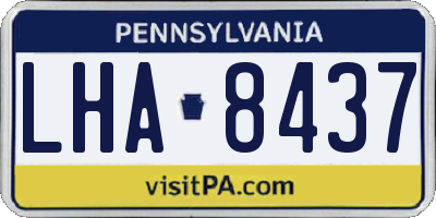 PA license plate LHA8437