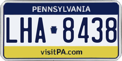 PA license plate LHA8438