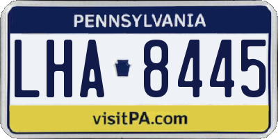 PA license plate LHA8445