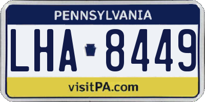 PA license plate LHA8449