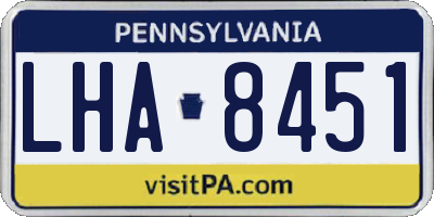 PA license plate LHA8451