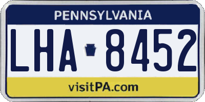 PA license plate LHA8452