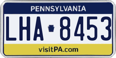 PA license plate LHA8453