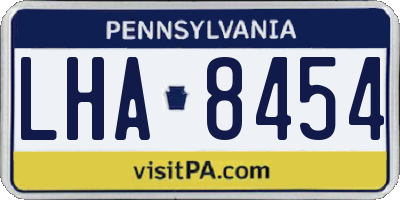 PA license plate LHA8454