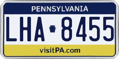 PA license plate LHA8455