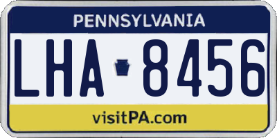 PA license plate LHA8456