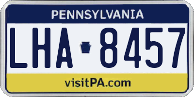PA license plate LHA8457
