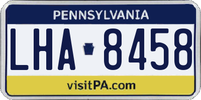 PA license plate LHA8458
