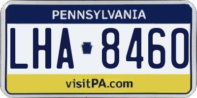 PA license plate LHA8460