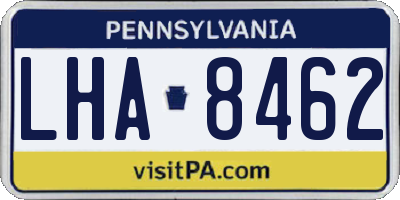 PA license plate LHA8462