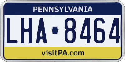 PA license plate LHA8464
