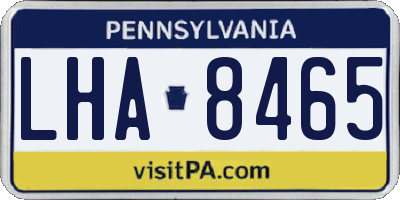 PA license plate LHA8465