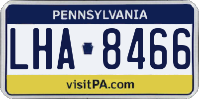 PA license plate LHA8466
