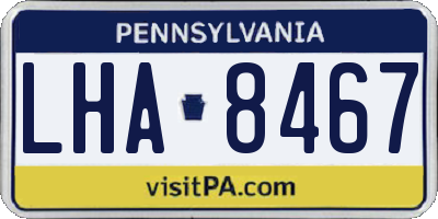 PA license plate LHA8467