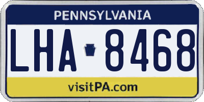 PA license plate LHA8468