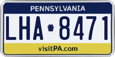 PA license plate LHA8471