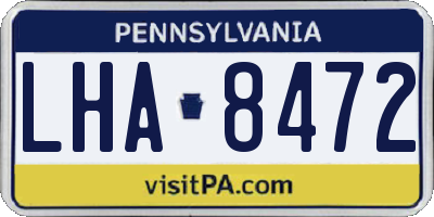 PA license plate LHA8472