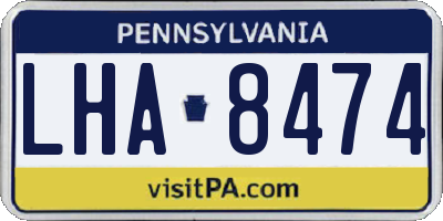 PA license plate LHA8474