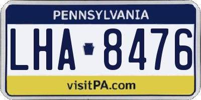PA license plate LHA8476