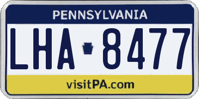 PA license plate LHA8477