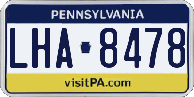 PA license plate LHA8478