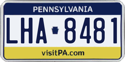 PA license plate LHA8481