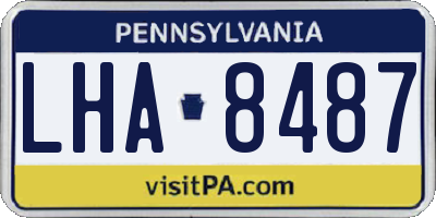 PA license plate LHA8487