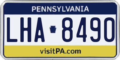 PA license plate LHA8490