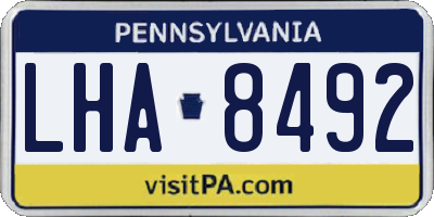 PA license plate LHA8492