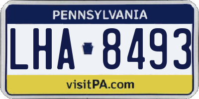 PA license plate LHA8493