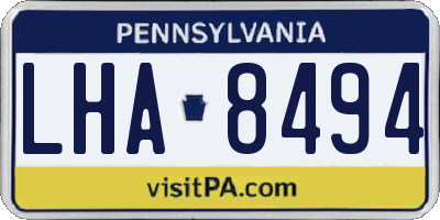 PA license plate LHA8494