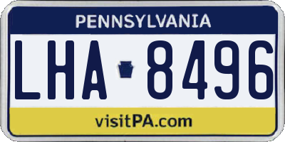 PA license plate LHA8496